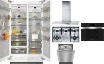 6 Piece Package Includes Refrigerator, Freezer, Cooktop, Wall Oven, Hood And Dishwasher