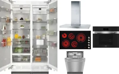 6 Piece Package Includes Refrigerator, Freezer, Cooktop, Wall Oven, Hood And Dishwasher