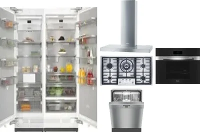 6 Piece Package Includes Refrigerator, Freezer, Cooktop, Wall Oven, Hood And Dishwasher