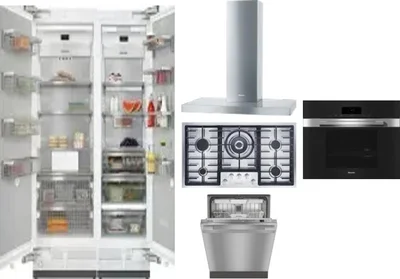 6 Piece Package Includes Refrigerator, Freezer, Cooktop, Wall Oven, Hood And Dishwasher