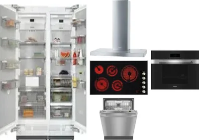 6 Piece Package Includes Refrigerator, Freezer, Cooktop, Wall Oven, Hood And Dishwasher