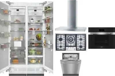 6 Piece Package Includes Refrigerator, Freezer, Cooktop, Wall Oven, Hood And Dishwasher