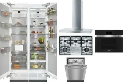 6 Piece Package Includes Refrigerator, Freezer, Cooktop, Wall Oven, Hood And Dishwasher