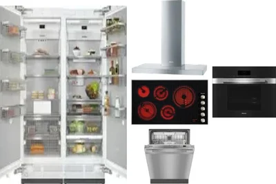 6 Piece Package Includes Refrigerator, Freezer, Cooktop, Wall Oven, Hood And Dishwasher