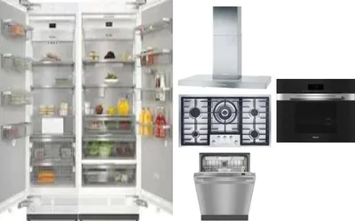 6 Piece Package Includes Refrigerator, Freezer, Cooktop, Wall Oven, Hood And Dishwasher