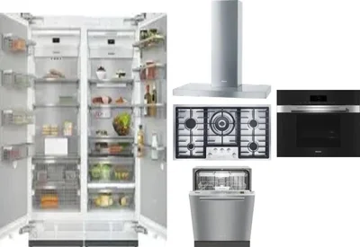 6 Piece Package Includes Refrigerator, Freezer, Cooktop, Wall Oven, Hood And Dishwasher