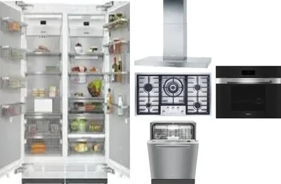 6 Piece Package Includes Refrigerator, Freezer, Cooktop, Wall Oven, Hood And Dishwasher
