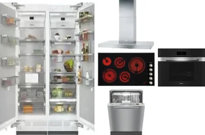 6 Piece Package Includes Refrigerator, Freezer, Cooktop, Wall Oven, Hood And Dishwasher