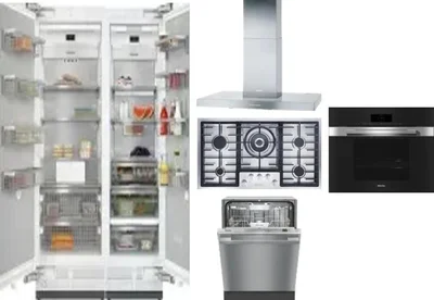6 Piece Package Includes Refrigerator, Freezer, Cooktop, Wall Oven, Hood And Dishwasher