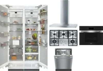 6 Piece Package Includes Refrigerator, Freezer, Cooktop, Wall Oven, Hood And Dishwasher