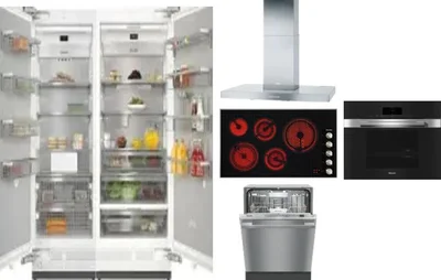 6 Piece Package Includes Refrigerator, Freezer, Cooktop, Wall Oven, Hood And Dishwasher