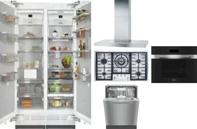 6 Piece Package Includes Refrigerator, Freezer, Cooktop, Wall Oven, Hood And Dishwasher