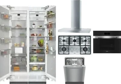 6 Piece Package Includes Refrigerator, Freezer, Cooktop, Wall Oven, Hood And Dishwasher