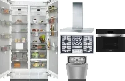 6 Piece Package Includes Refrigerator, Freezer, Cooktop, Wall Oven, Hood And Dishwasher