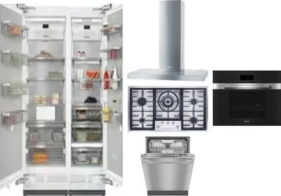 6 Piece Package Includes Refrigerator, Freezer, Cooktop, Wall Oven, Hood And Dishwasher
