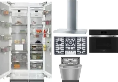6 Piece Package Includes Refrigerator, Freezer, Cooktop, Wall Oven, Hood And Dishwasher