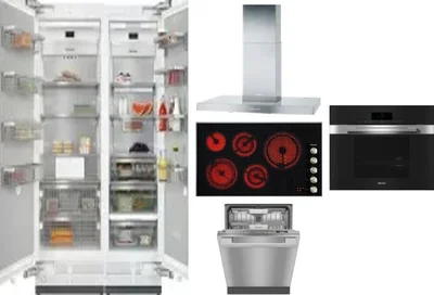 6 Piece Package Includes Refrigerator, Freezer, Cooktop, Wall Oven, Hood And Dishwasher