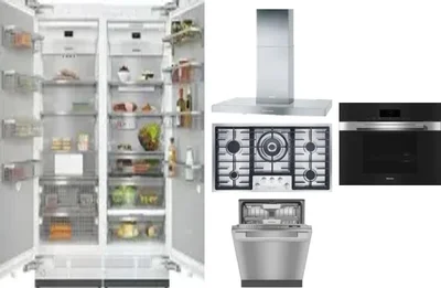 6 Piece Package Includes Refrigerator, Freezer, Cooktop, Wall Oven, Hood And Dishwasher
