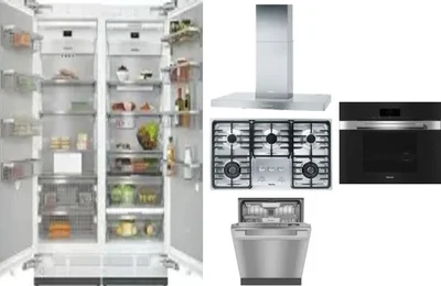 6 Piece Package Includes Refrigerator, Freezer, Cooktop, Wall Oven, Hood And Dishwasher