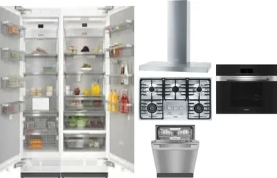 6 Piece Package Includes Refrigerator, Freezer, Cooktop, Wall Oven, Hood And Dishwasher