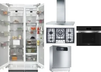 6 Piece Package Includes Refrigerator, Freezer, Cooktop, Wall Oven, Hood And Dishwasher