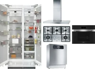 6 Piece Package Includes Refrigerator, Freezer, Cooktop, Wall Oven, Hood And Dishwasher