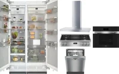 6 Piece Package Includes Refrigerator, Freezer, Cooktop, Wall Oven, Hood And Dishwasher