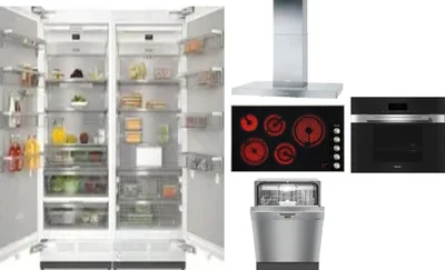 6 Piece Package Includes Refrigerator, Freezer, Cooktop, Wall Oven, Hood And Dishwasher