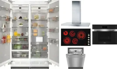 6 Piece Package Includes Refrigerator, Freezer, Cooktop, Wall Oven, Hood And Dishwasher