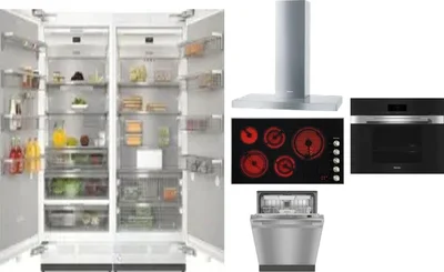 6 Piece Package Includes Refrigerator, Freezer, Cooktop, Wall Oven, Hood And Dishwasher