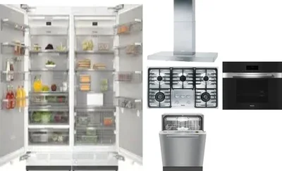 6 Piece Package Includes Refrigerator, Freezer, Cooktop, Wall Oven, Hood And Dishwasher