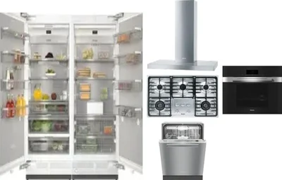 6 Piece Package Includes Refrigerator, Freezer, Cooktop, Wall Oven, Hood And Dishwasher