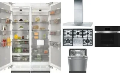 6 Piece Package Includes Refrigerator, Freezer, Cooktop, Wall Oven, Hood And Dishwasher