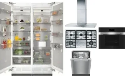 6 Piece Package Includes Refrigerator, Freezer, Cooktop, Wall Oven, Hood And Dishwasher