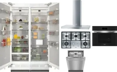 6 Piece Package Includes Refrigerator, Freezer, Cooktop, Wall Oven, Hood And Dishwasher