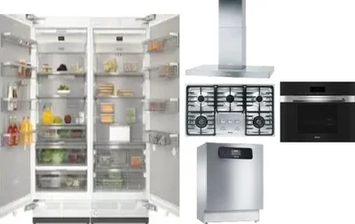 6 Piece Package Includes Refrigerator, Freezer, Cooktop, Wall Oven, Hood And Dishwasher
