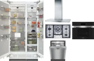 6 Piece Package Includes Refrigerator, Freezer, Cooktop, Wall Oven, Hood And Dishwasher