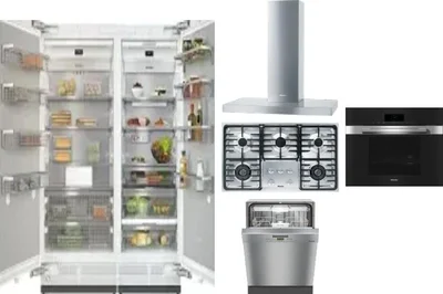 6 Piece Package Includes Refrigerator, Freezer, Cooktop, Wall Oven, Hood And Dishwasher