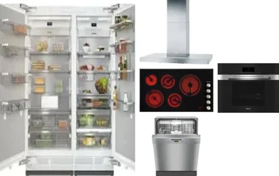 6 Piece Package Includes Refrigerator, Freezer, Cooktop, Wall Oven, Hood And Dishwasher