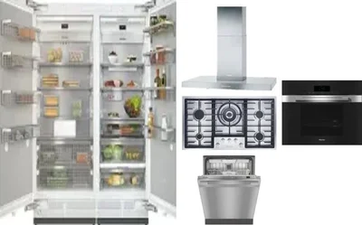 6 Piece Package Includes Refrigerator, Freezer, Cooktop, Wall Oven, Hood And Dishwasher