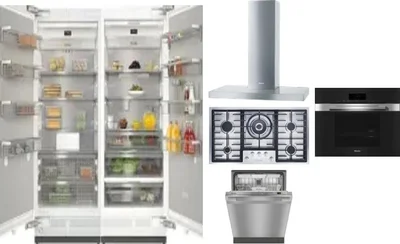 6 Piece Package Includes Refrigerator, Freezer, Cooktop, Wall Oven, Hood And Dishwasher