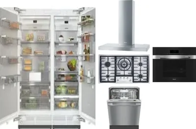 6 Piece Package Includes Refrigerator, Freezer, Cooktop, Wall Oven, Hood And Dishwasher