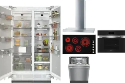 6 Piece Package Includes Refrigerator, Freezer, Cooktop, Wall Oven, Hood And Dishwasher