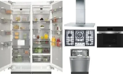 6 Piece Package Includes Refrigerator, Freezer, Cooktop, Wall Oven, Hood And Dishwasher