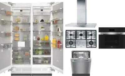 6 Piece Package Includes Refrigerator, Freezer, Cooktop, Wall Oven, Hood And Dishwasher