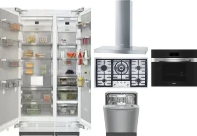 6 Piece Package Includes Refrigerator, Freezer, Cooktop, Wall Oven, Hood And Dishwasher