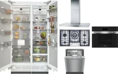 6 Piece Package Includes Refrigerator, Freezer, Cooktop, Wall Oven, Hood And Dishwasher