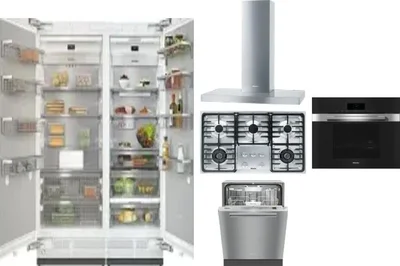 6 Piece Package Includes Refrigerator, Freezer, Cooktop, Wall Oven, Hood And Dishwasher