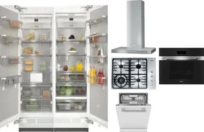 6 Piece Package Includes Refrigerator, Freezer, Cooktop, Wall Oven, Hood And Dishwasher