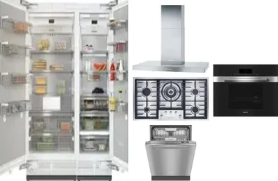 6 Piece Package Includes Refrigerator, Freezer, Cooktop, Wall Oven, Hood And Dishwasher